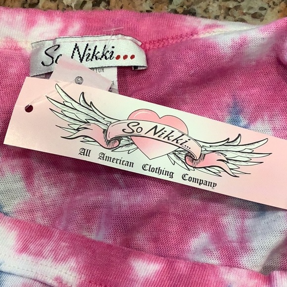 So Nikki Size XL Girls Tie Dye Crop Top With Unfinished Hem. Made in USA. New - Picture 3 of 5